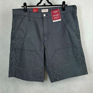 NEW Levi Strauss Men’s Shorts Sz 36 Blue Railroad Stripe Denim Utility Levi’s